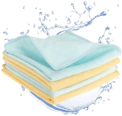Robin Goods® 4X Mikrofasertücher Putztuch 30 x 30 cm | Spültuch zur trockenen und feuchten Anwendung - Microfaser Putztuch für Haushalt, Küche, Badezimmer, streifenfreie Gläser