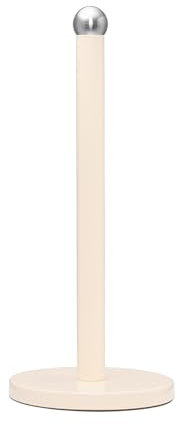 Innoteck Essentials Freestanding Kitchen Paper Towel Holder – Stable Non-Slip Base, Premium Stainless Steel – Fits Large-Sized Rolls, Modern Vertical Design for Kitchen, Bathroom, Office – Cream