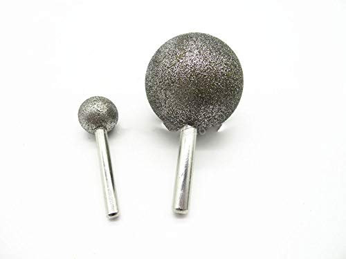 Broca de diamante recubierta de punta redonda con punta redonda, 1 unidad, vástago de 6 mm, cabeza esférica gruesa para taladro de metal de piedra de 25 mm