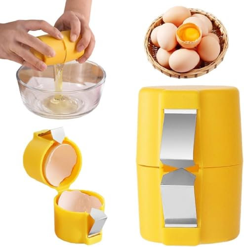 Wmool Egg Shell Opener, 2025 New Egg Cracker Tool for Raw Eggs, Hard Boiled Egg Peeler, Handheld Eggs Breaker Multifunctional Egg Cutter Egg Cracker and Separator for Cooking Camping Kitchen Gadgets