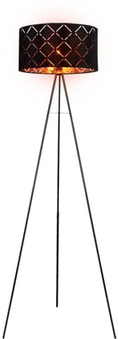Decken Fluter schwarz gold FERNBEDIENUNG Stativ Steh Lampe DIMMBAR im Set inkl. RGB LED Leuchtmittel
