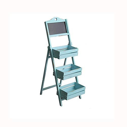 Supporto per Piante in Legno, scaffale per scaletta per Interni ed Esterni con Lavagna, Supporto per Giardino, fioriera, Decorazione per Balcone, Decorazione per Bar di casa