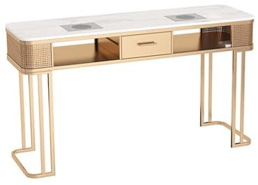 Mesa de Manicura de Profesional - Estación de Trabajo para Uñas Simple y Elegante con Aspirador Integrado y Enchufe, Ideal para Salones de Manicura, Centros de Spa, Salones de Belleza(Sin silla)(47.24
