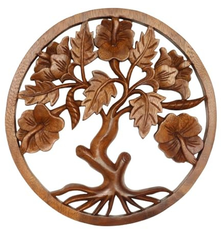 Oriental Galerie Lebensbaum Wandbild Wanddeko Mandala Zeichen Wandrelief Symbol Mythologie Deko Holz 30 cm