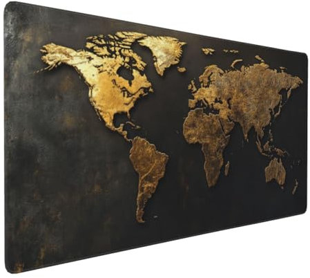 Large Mouse Pad 1200x600x4mm Black Gaming Mouse Mat World Map XL Mousepad Anti-Fray Stitched Edges with Non-Slip Rubber Base,Ergonomic Mouse Pad Extended Desk Mat,for Home Office Accessories PC,Laptop