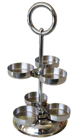 Chef-hub Stainless Steel 6 Pot Mini Jam Jar Stand For Restaurants & Cafes