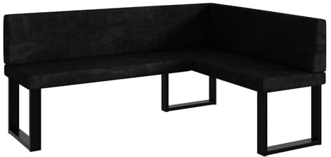 MEBLINI Eckbank für Esszimmer - Küchenbank - Essecke - Sitzecke Küche - Peter - U-Beine 128x168x87cm Rechts - Graphit Samt