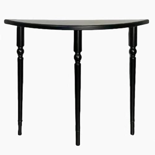 EKDJSN Tavolino da Divano, Consolle con Piano A Mezzaluna retrò, Tavolino da Divano con Gamba a Colonna Romana Triangolare, for Soggiorno, Corridoio, Foyer, Ingresso(Black,47.2in/120cm)