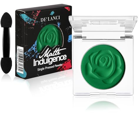 Afflano Matt Grün Lidsachtten Palette, Single Green Eyeshadow Palette, Hochpigmentierter, Mischbar, Langer Haltbarkeit Grüne Augen Make-Up Lidschattenpalette, Grinch Grünes Augenfarbe Gesichtsfarbe