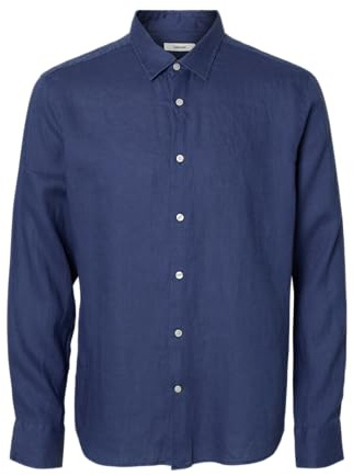 SELECTED HOMME Male Hemd 100% Leinen