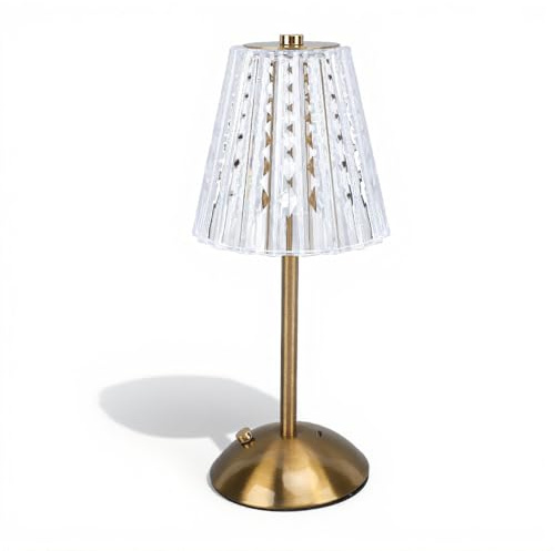 Dpofirs Lampada da Tavolo in Cristallo, Lampada da Tavolo con Controllo Touch, Lampada da Comodino in Cristallo Ricaricabile Tramite USB, Lampada da Scrivania a LED Senza Fili per Camera