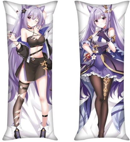 JNLIFT Anime Kissenbezug für Genshin Impact Keqing,Anime Pillowcase Hochwertiges Full-Body Umarmungskissen Bezug,Body Kissenbezug Seitenschläferkissen Bezug,Peachskin-50x150CM