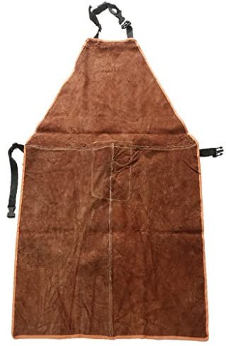 Wdfnexalai Grembiule da saldatore con isolamento termico in pelle bovina artificiale, 90 x 60 cm, colore: giallo, Marrone, 90x60 cm, 90x60 cm