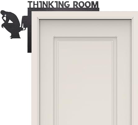 SHENGYIG Targhetta per WC, Cartello Autoadesivo per WC, Cartello in Legno per Toilette, Nero Adesivo Porta, Creativo e Interessante, per Cartelli per Toilette, Decorazione