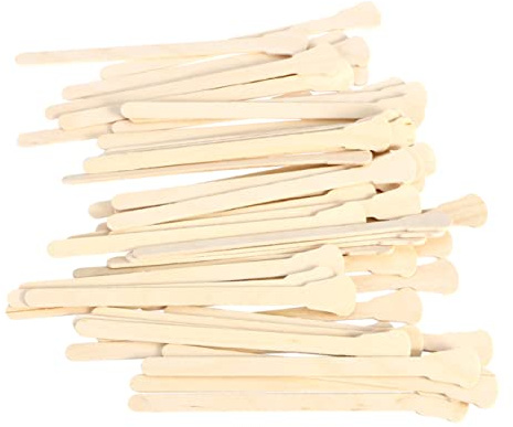 WOFASHPURET 200pezzi Spatole in Legno Monouso Per Ceratura Estremità Arrotondate Confezione Per Cera Calda e Strisce Uso Professionale e Domestico