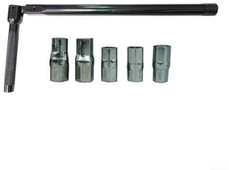 Yuanpgky Mehrzweck-Steckschlüssel-Set mit langem rutschfestem Griff, 260 mm, Wasserhahn-Reparaturwerkzeug-Set, 8–13 mm, für Küche, Bad, Sanitär, Schwarz