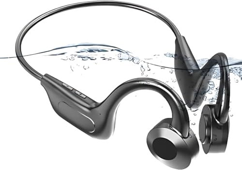 Bone Conduction Headphones, Bluetooth 5.3 Open-Ear Headphones with Mic, IPX5 Waterproof Wireless Sports Headset Earphones for Running Cycling Fitness Gym Workout Walking Hiking,USB-C Charge