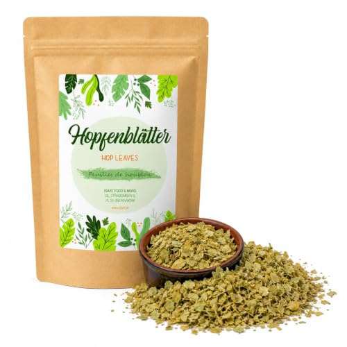 IGART FOOD&WOOD Fleurs de houblon 100g, feuilles de houblon coupées pour tisane, cônes de houblon séchés naturellement, Humulus lupulus, qualité 1A