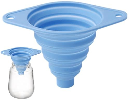 Collapsible Silicone Funnel Set, Small Kitchen Funnel for Filling Bottles & Containers, Durable Foldable Oil & Powder Transfer Fun-nel, Space-Saving Kitchen Gadgets & Accessories,Blue
