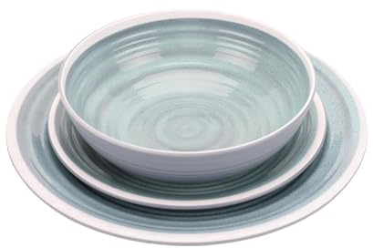 Quest Elite 12 Piece Dinner Set Recycled Post-Consumer Materials BPA Free & Dishwasher Safe Outdoor Camping Plates & Bowl Sets for Caravan Motorhome Heat Resistant Artisan (Florentina)
