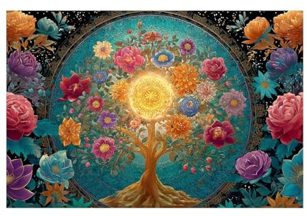TODOAA Astratto Albero di Arte Quadri Albero della Vita Colorato Moderni Soggiorno Stampe Su Tela -Camera Da Letto Bagno Cucina Ufficio Sala Da Pranzo Bar(Rosa 2)-80x120cm Non incorniciato
