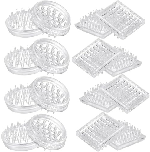 16 Pcs Spiked Caster Protector Cups, 1.89 Round and Square, Carpet Protectors With Accessories For Furniture Legs Chairs Sofas Tables To Prevent Carpet Dents
