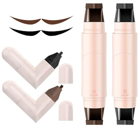 2Pezzi Set Di Matite Eyeliner in Gel, Nero E Marrone Eyeliner Stamp, Matitas Occhi Nera Waterproof, Nero E Marrone, Winged Liquid Eyeliners Stamp, Matitas Eye Liner Nera Pieghevole a Doppia Punta