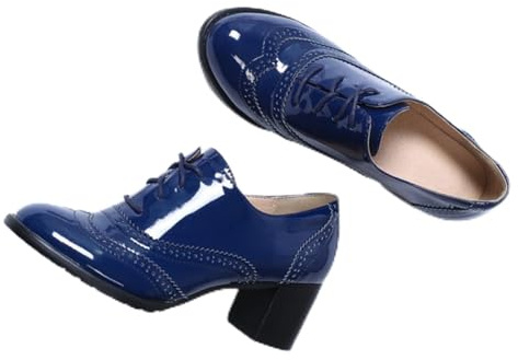 Scarpe Tradizionali Donna Scarpe con Tacco Donna Estive Blocco Intagliato Punta Stivaletti Calzature Sera