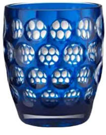 Mario Luca Giusti Set 6 Lente Bicchiere Basso Blu
