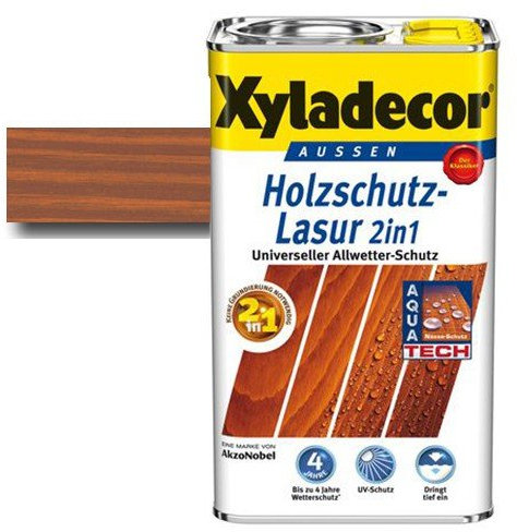 Xyladecor® Holzschutz-Lasur 2 in 1 Teak 4 l - Wetterschutz | farbbeständig | Dünnschicht-Lasur