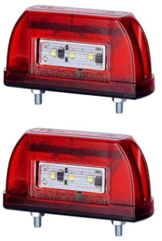 2 x 5 LEDs Rücklicht Marker Lights & Kennzeichenbeleuchtung rot weiß 12 V 24 V E markiert Truck Trailer Kippmulde Van Camper LKW Caravan Bus