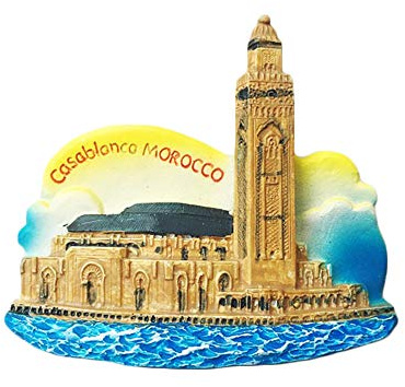 wedaredai Marokko Casablanca 3D Kühlschrankmagnet Tourist Souvenir Reise Aufkleber, Marokko Kühlschrank Magnet, Haus und Küche Dekoration Kollektion von China