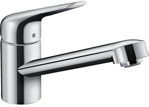 hansgrohe Küchenarmatur (Wasserhahn Küche 360° schwenkbar, hoher Komfort-Auslauf 100mm, Standardanschlüsse) Edelstahl Finish