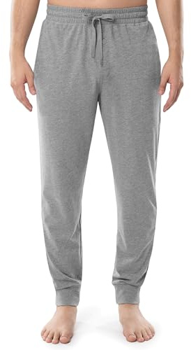 Fruit of the Loom Mens Jersey Knit Jogger Sleep Pant (1 and 2 Packs), Grey Heather, L
