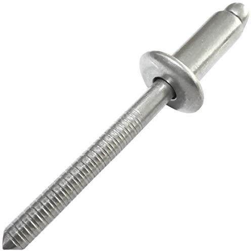AERZETIX - C48306 - Lot de 10 Rivets Aveugles Standard Ø6x14mm à Tête Plate en Acier Inox A2 - DIN 7337 A - Rivet Pop à Rupture de Tige