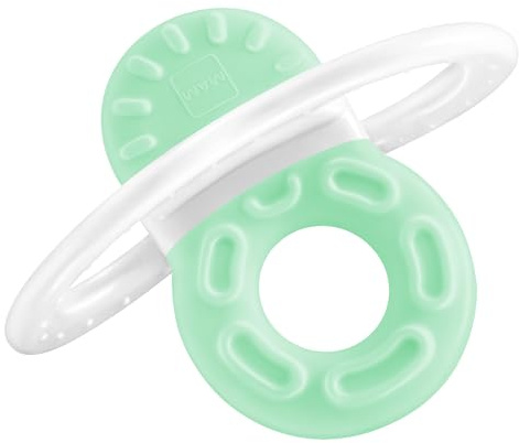 MAM Mordedor, a partir de 2 Meses, Alivio Instantáneo a la Dentición de los Dientes Anteriores, Extra Ligero y Fácil de Agarrar y Sostener, con Caja Autoesterilizadora, Azul, Pack de 1
