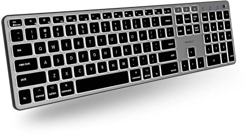 Macally Backlit Bluetooth Keyboard for Mac - Compatible Apple Keyboard Wireless - Multi-Device for MacBook Pro/Air, iMac, iMac Pro, Mac mini/Pro