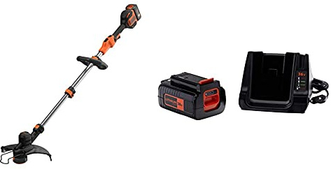 BLACK+DECKER Tagliabordi A Batteria Litio Tecnologia Powercommand, Ampiezza Taglio 33 Cm, Velocità Regolabile & Kit Batteria Al Litio E Caricabatterie Compatibile Con Prodotti A Batteria 36V