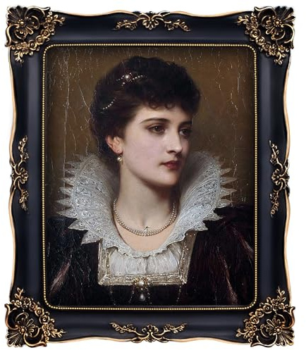 FJXMFRAME Gothic-Bilderrahmen, 20,3 x 25,4 cm, antiker kunstvoller Barock, viktorianischer Stil, für Wand- oder Tischdekoration, passend für Fotos der Größe 20,3 x 25,4 cm oder 12,7 x 17,8 | Echtglas, Wand- oder Tischdekoration, passend für Fotos der Größe 20,3 x 25,4 cm oder 12,7 x 17,