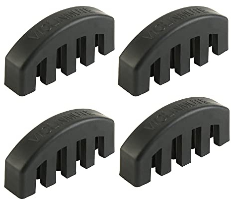 4 x Violinen-Dämpfer, 4/4 Gummi-Übungsstummel, Schwarz