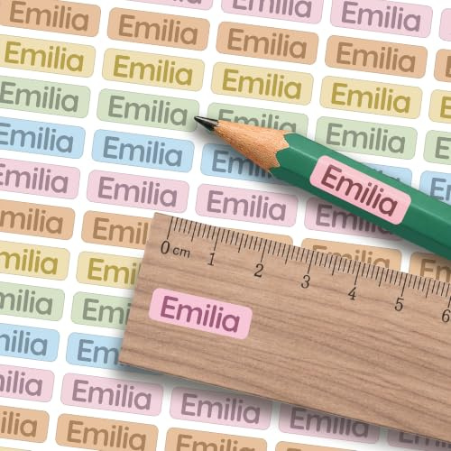 melu kids® Mini Namensaufkleber Kinder Schule & Stifte (165 Stk. RB) | Personalisierte & Spülmaschinenfeste Namensetiketten, Aufkleber zum Beschriften von Schulsachen (20 × 7 mm)