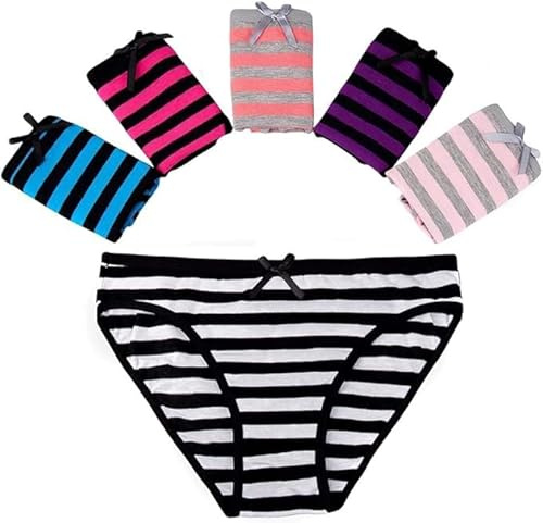 aotuo0608 Womens Cotton Knickers, Women Soft Cotton Knickers Ladies Mid Rise Briefs Basic Pants Multipack Pack of 6 (UK, Numeric, 8, 10, Regular, Regular) Multicolour