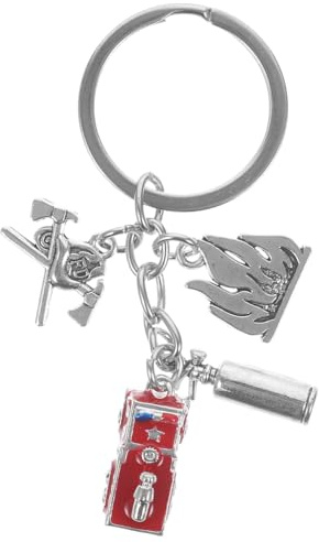EXCEART Feuerwehrmann-SchlüSselanhäNger Aus Metall – Robuster Feuerwehrrucksack AnhäNger FüR SchlüSsel Tasche Und GeldböRse Geschenk FüR FeuerwehrmäNner Und Fans
