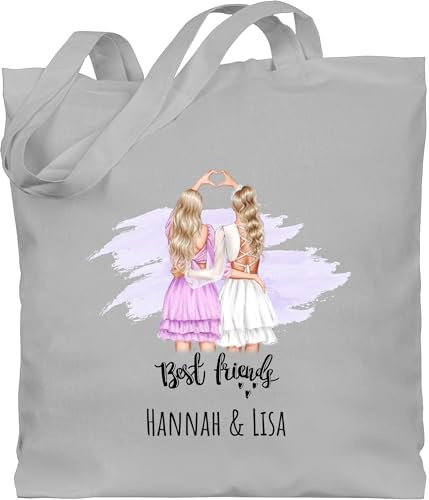 Geschenk mit Namen personalisiert by Shirtracer - Baumwolltasche - Best Friends Geschenke Freundinnen Name I Weihnachten Beste Freundin Geschenk I BFF I Besties