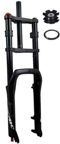20 Zoll Mountain Front Gabel Fahrradgabel 4.0 Zoll Reifen Fahrräder Luftfederung Fat Gabel 1-1/8'' Für Snow Beach XC AM 75mm Scheibenbremse 135×9mm QR Federweg 120mm (Color : Black Matte, Size : 20i