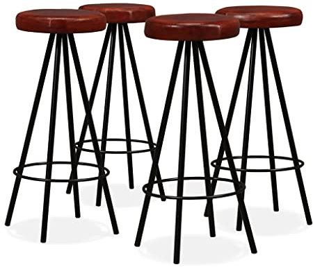 BaraSh Barhocker 4 STK. Echtleder Barstuhl Tresenhocker Bistrohocker Designer Hocker