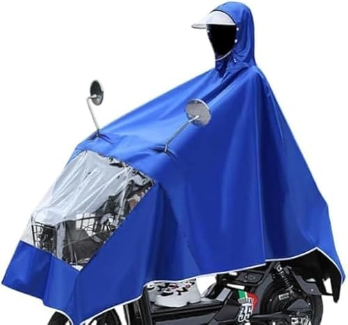Multifunctional Rain Poncho Raincoat, Universal Waterproof Mobility Scooter Cape Cover, Outdoor Reusable Rain Cover for Outdoor Activities,Hiking Cycling (UK, Alpha, XL, Regular, Regular, Blue)