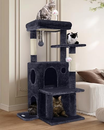Globlazer Cat Tree Tower for Indoor Cats Large Adult, FC50, Dark Grey