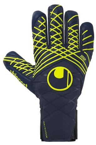 uhlsport Fußball Torwarthandschuhe Prediction Absolutgrip HN, Marine/weiß/Fluo gelb, 9