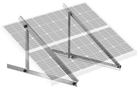 VEVOR Support de Panneau Solaire, 127 cm, Fixation de Panneau Solaire de 100-550 W Inclinable Réglable 0-90° en Aluminium Léger avec Pieds Pliables pour Camping-car, Toit, Bateaux, Système Hors Réseau